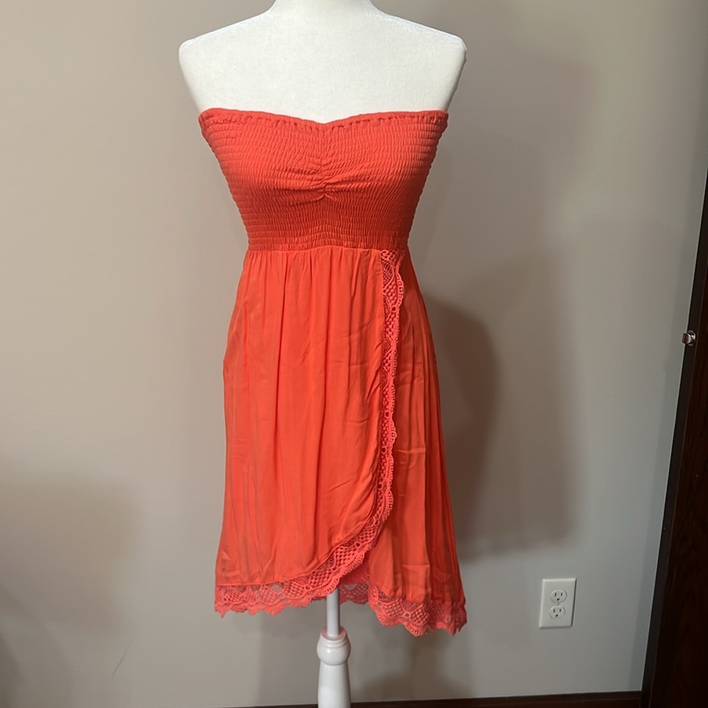 orange pink dress